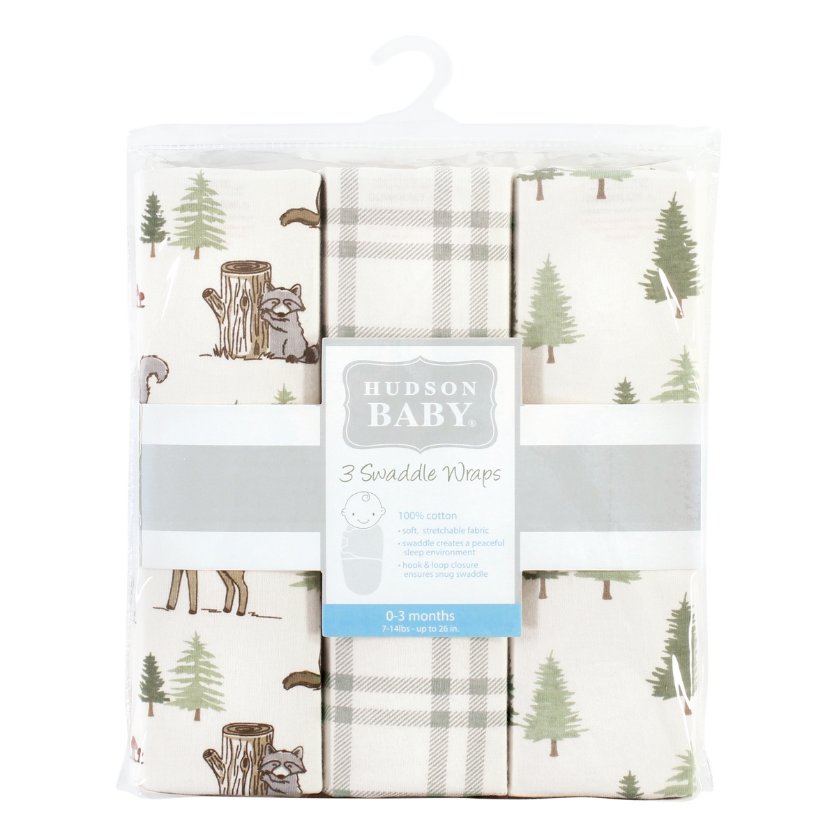 Hudson Baby Baby Boys Hudson Unisex Cotton Comfort Wrap