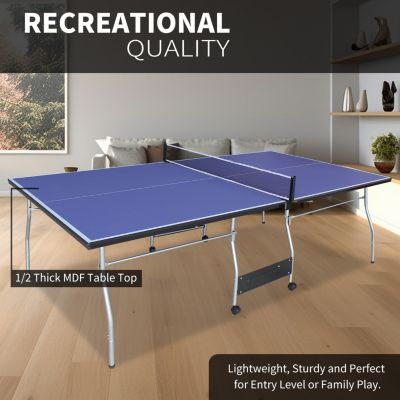 Streamdale Foldable Midsize Table Tennis Table with Paddles, Net, Balls