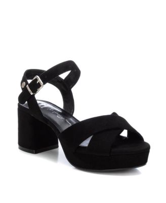 Women's Suede Heeled Platform Sandals By XTI