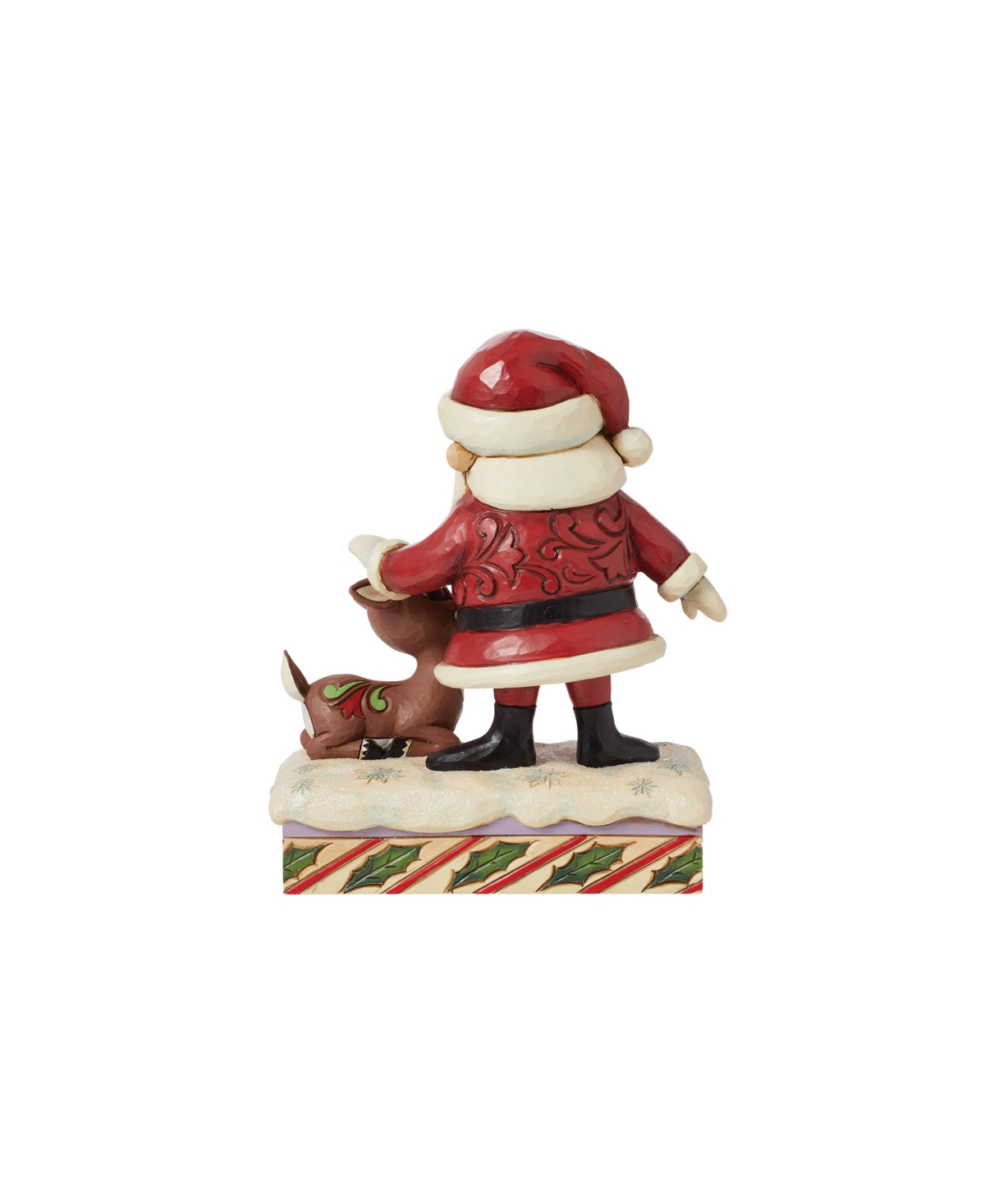 Jim Shore Santa Petting Rudolph Figurine In Multi