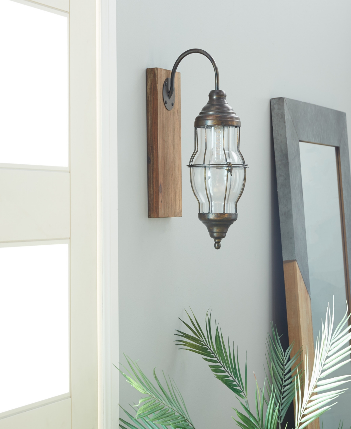 Rosemary Lane 17" Metal Battery Operated Accent Lamp With Included Fixed Led Light In Brown