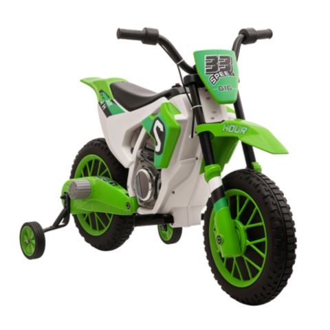 Детская игрушка Aosom 12V Kids Racing Battery-Powered Motorcycle with Training Wheels, Ages 3-7