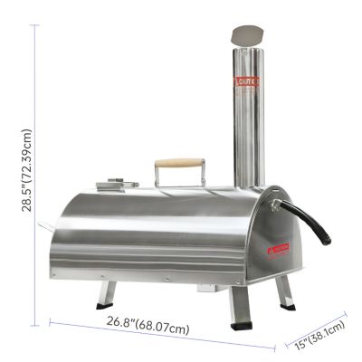Streamdale 12" Stainless Rotatable Pizza Oven with Thermometer & Bag