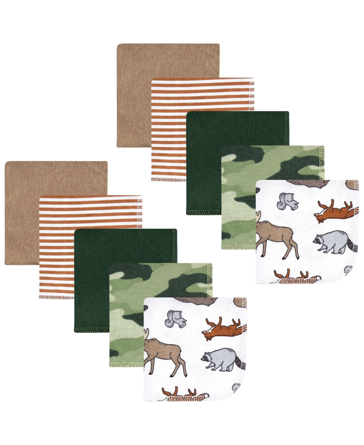 Hudson Baby Infant Boy Flannel Washcloths, Dino World 10Pk, One