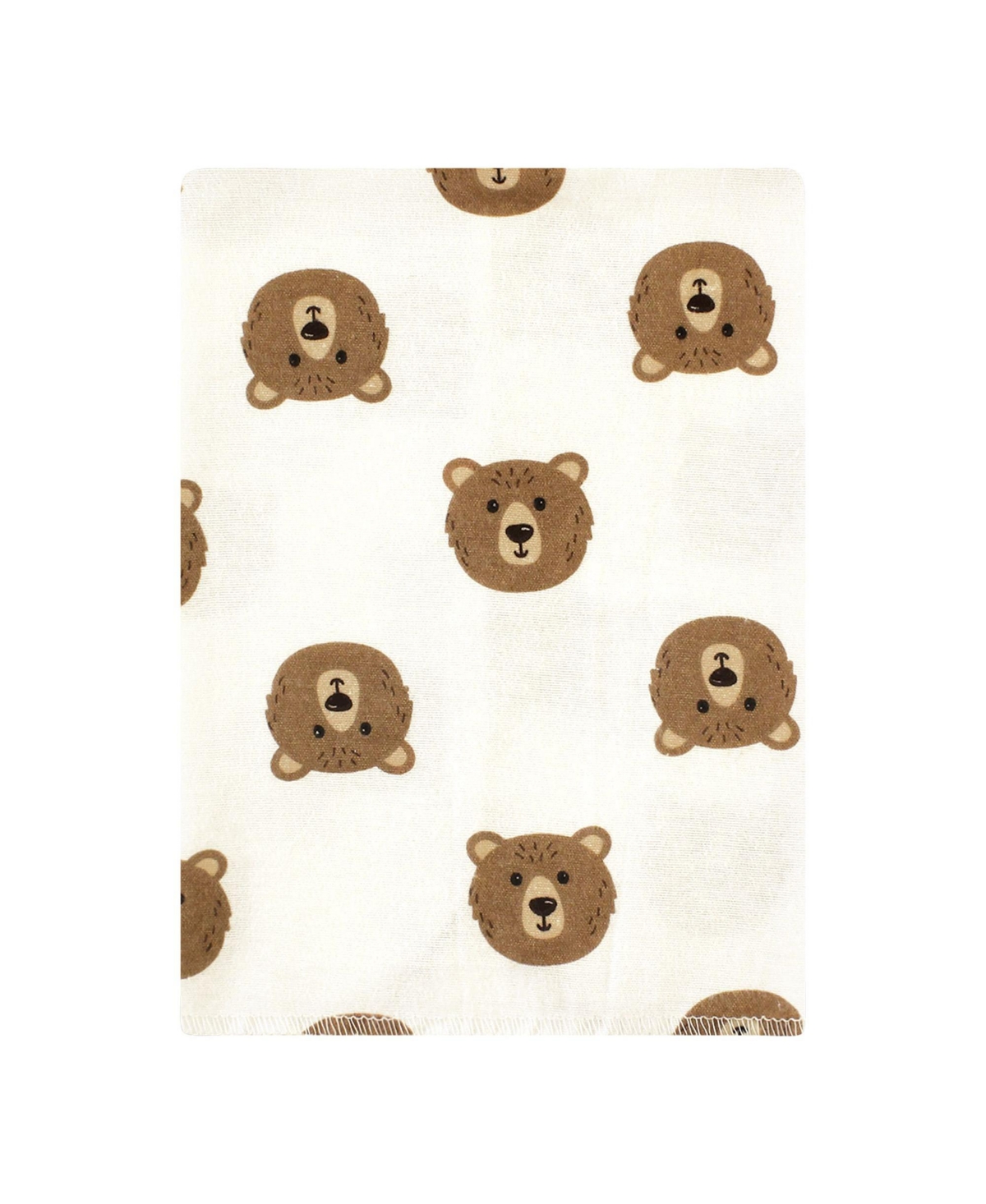 Hudson Baby Cotton Flannel Burp Cloths Bundle, Brown Bear, One