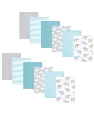 Unisex Soft Cotton Poly Flannel Burp Cloths 12 Pack