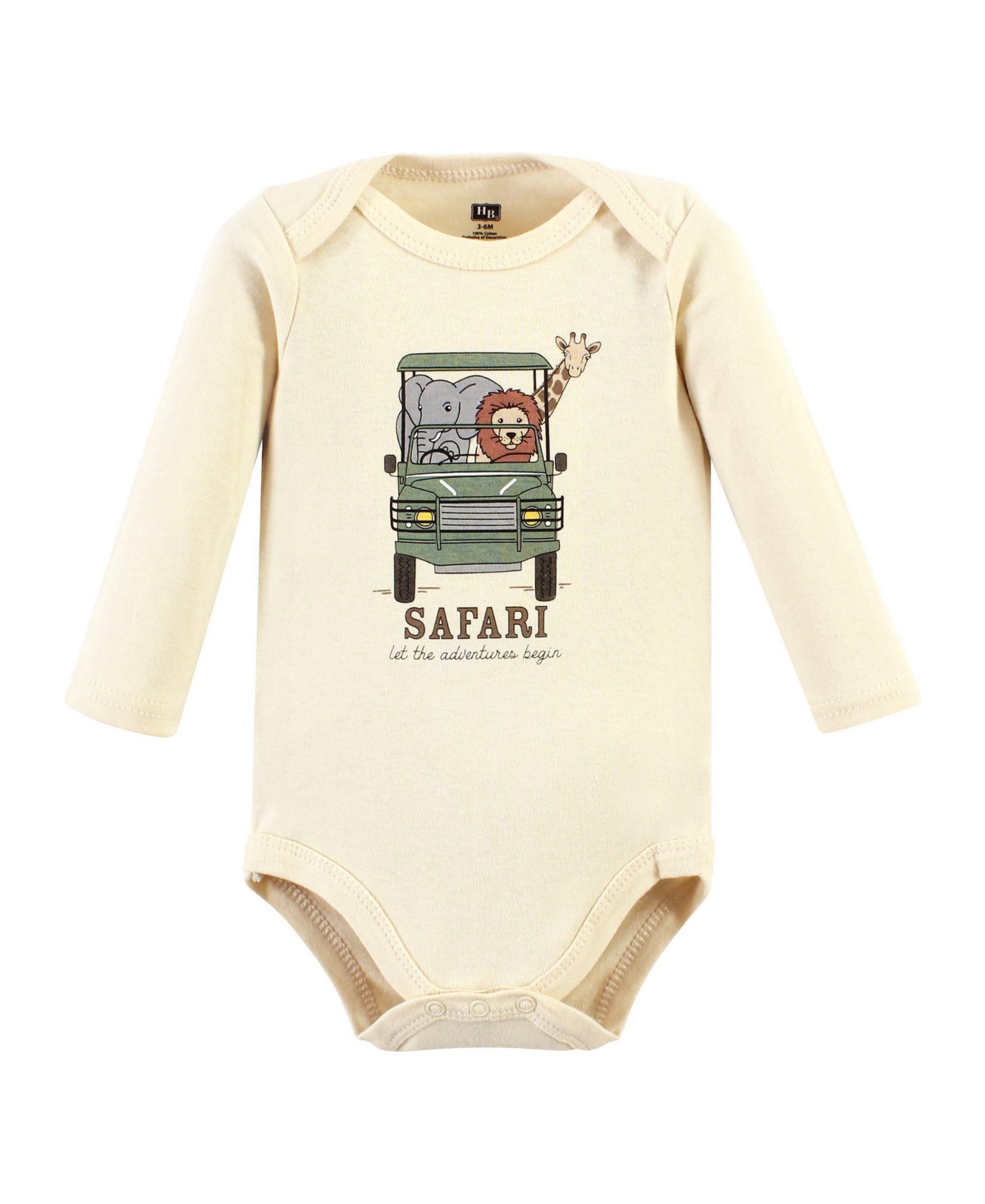 Hudson Baby Baby Boys Cotton Long-Sleeve Bodysuits - Going on safari 3-pack