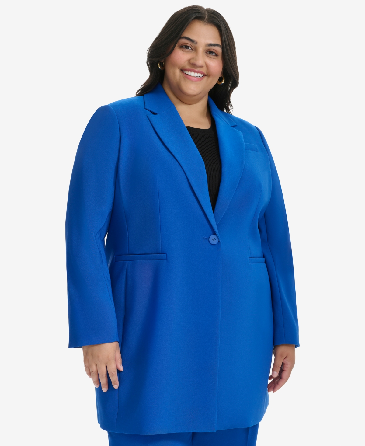 Dkny Plus Size Topper Jacket Lapis Blue Smart Closet