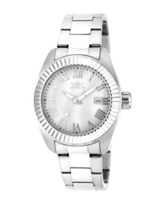 Women's Angel Quartz 3 Hand White Dial Stainless Steel Bracelet Watch