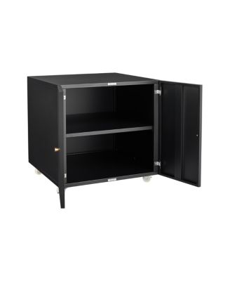 Streamdale 4-Wheel Metal Cabinet with Adjustable Shelves and Universal Wheels