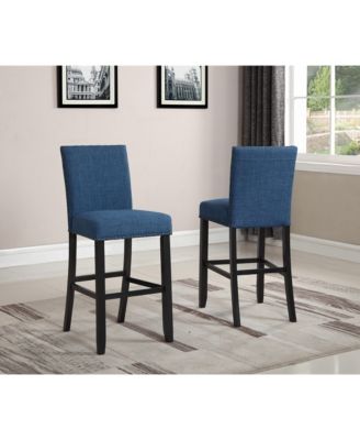 Fabric Bar Stools with Nailhead Trim