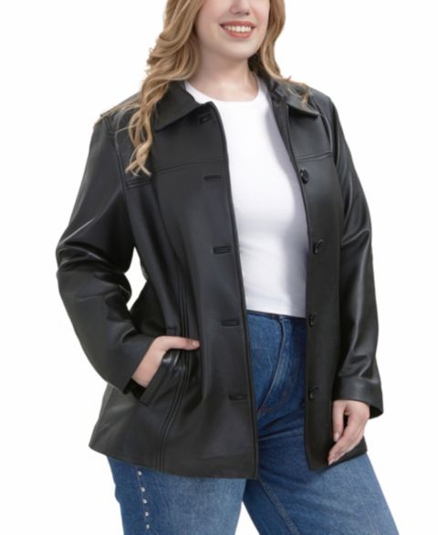 Женские куртки BGSD Plus Size Evie Leather Car Coat