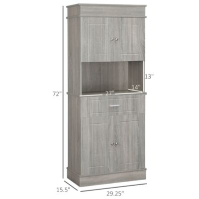 72" Kitchen Cupboard Storage Cabinet Organizer w/ Microwave Sd,