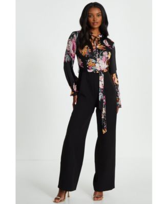 QUIZ Women s Floral Woven 2 In 1 Jumpsuit Macy s