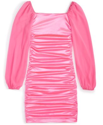 Big Girls Long-Sleeve Ruched Dress