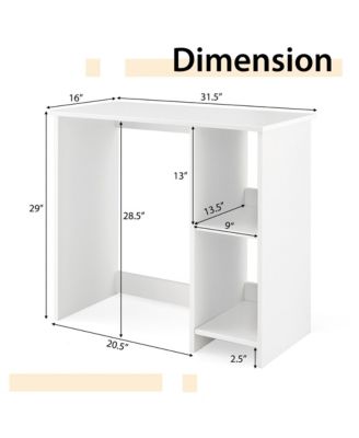 31.5'' Small Computer Desk Home Office Study Writing Desk with 2 Compartments