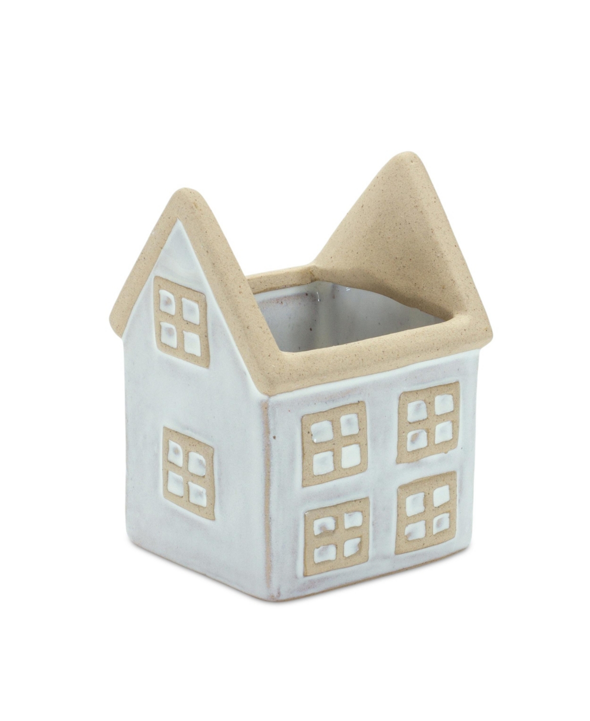 Slickblue Neutral Porcelain House And Barn Planter (Set of 2) - Beige