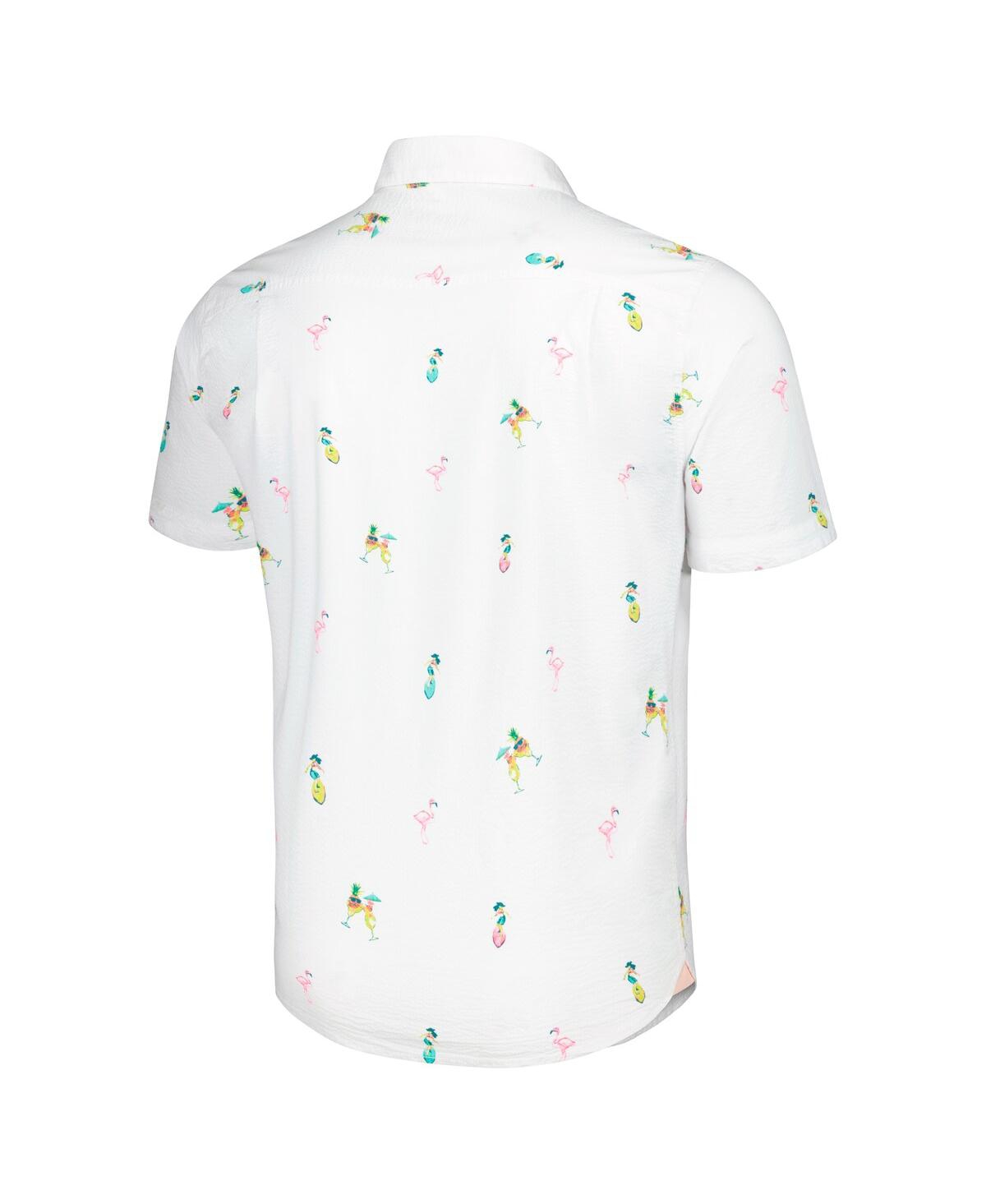 Tommy Bahama Men's White San Francisco 49ers Nova Wave Flocktail Button-up Shirt In White