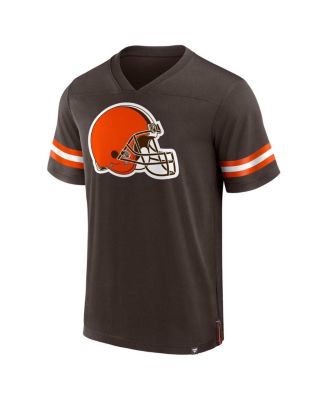 Men's Brown Cleveland Browns Jersey Tackle V-Neck T-Shirt