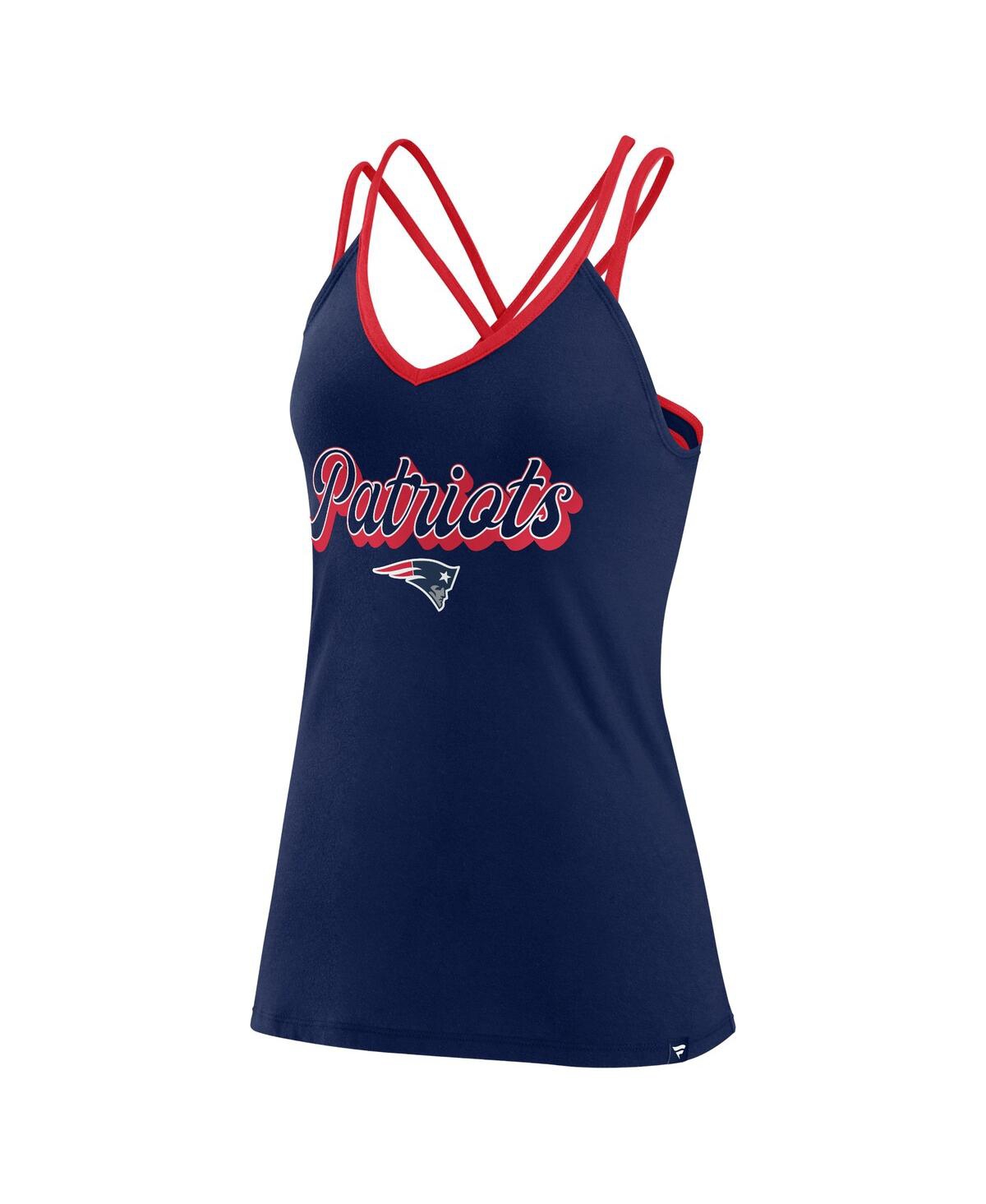 Fanatics Women'sNew England Patriots Go for It Strappy Crossback Tank Top - Navy, Red