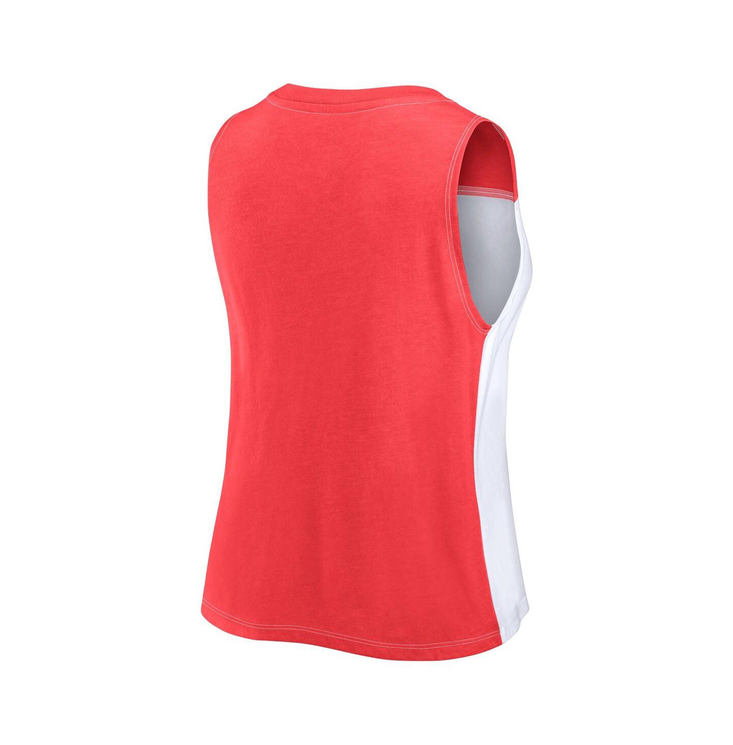 Женский топ Fanatics Red/White Kansas City Chiefs Script Colorblock — фото 2