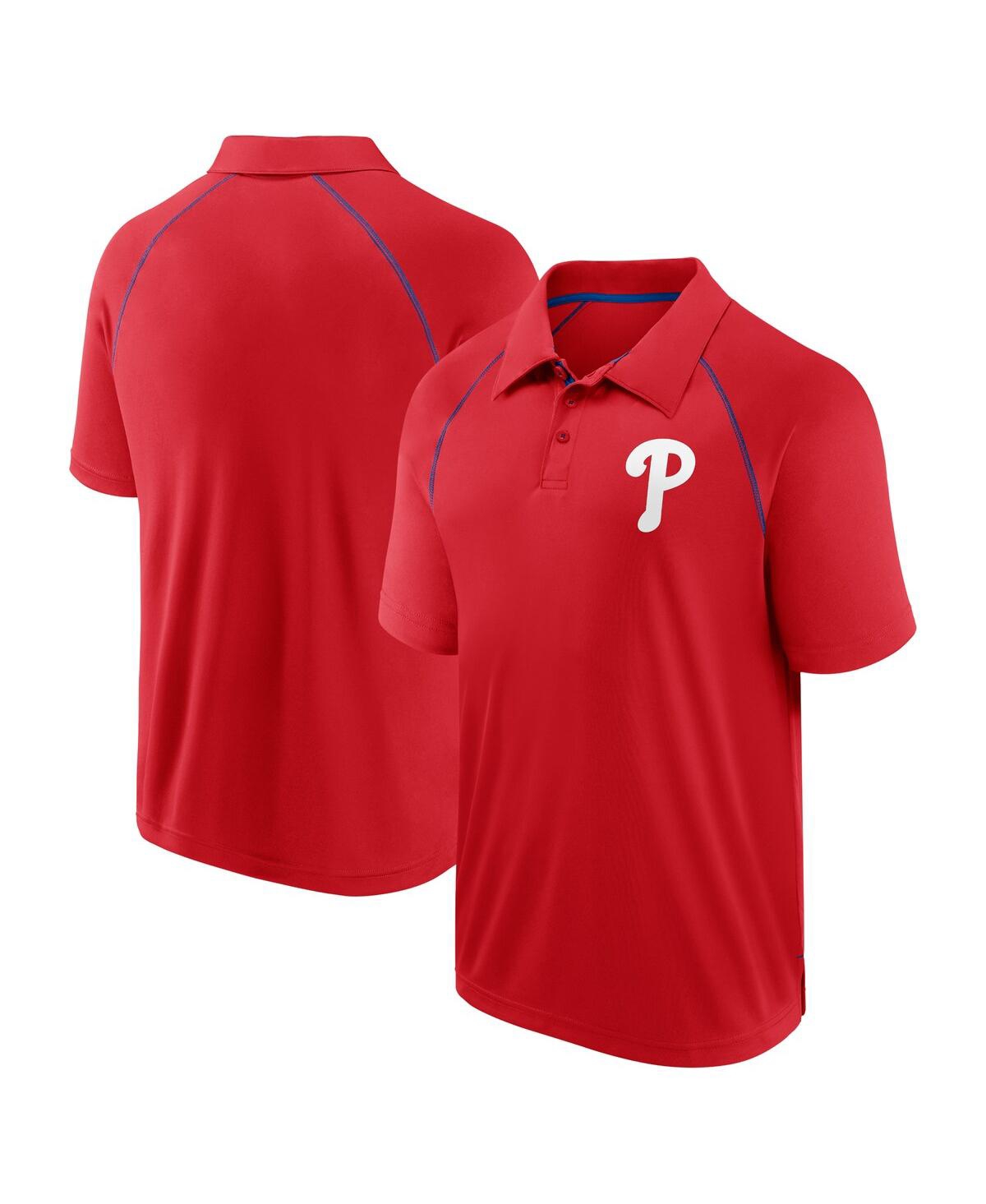 Fanatics Men's Red Philadelphia Phillies Strong Alone Raglan Polo In Red