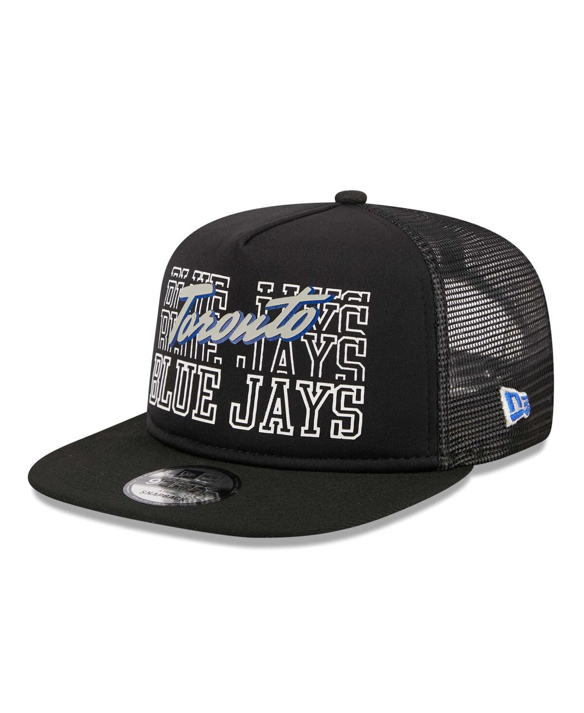 NEW ERA MEN'S BLACK TORONTO BLUE JAYS STREET TEAM A-FRAME TRUCKER 9FIFTY SNAPBACK HAT 