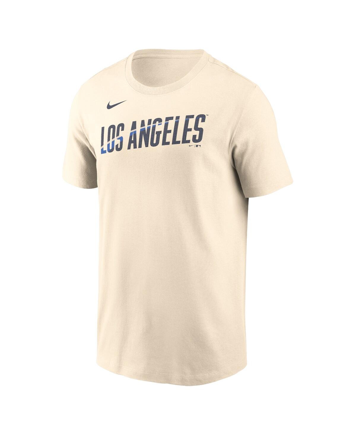 Nike Men's Cream Los Angeles Dodgers 2024 City Connect Wordmark T-shirt In Cream