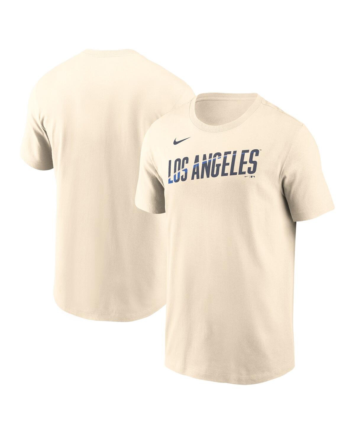 Nike Men's Cream Los Angeles Dodgers 2024 City Connect Wordmark T-shirt In Cream