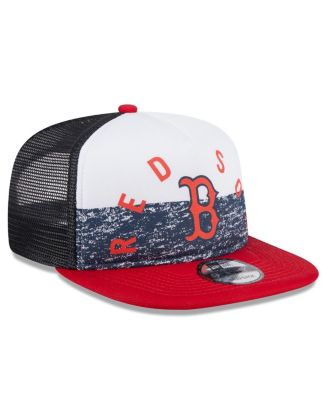 Men's White/Red Boston Red Sox Team Foam Front A-Frame Trucker 9FIFTY Snapback Hat