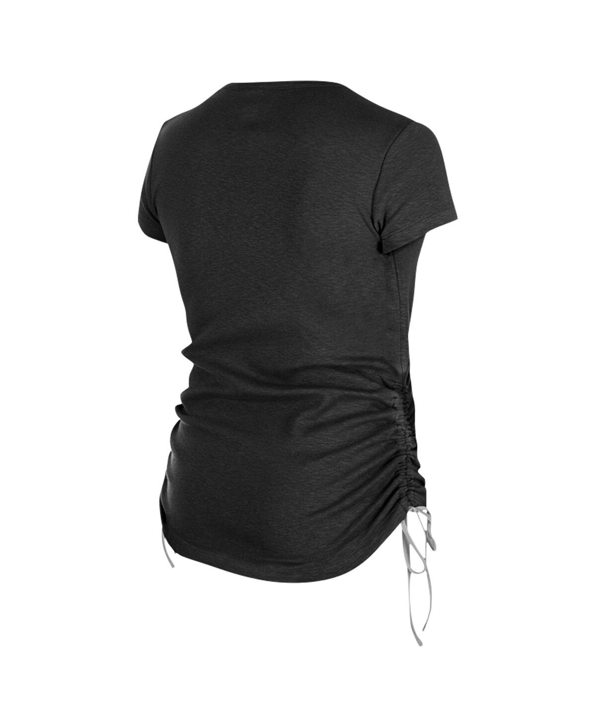 NEW ERA WOMEN'S BLACK LAS VEGAS RAIDERS RUCHED SIDE T-SHIRT 