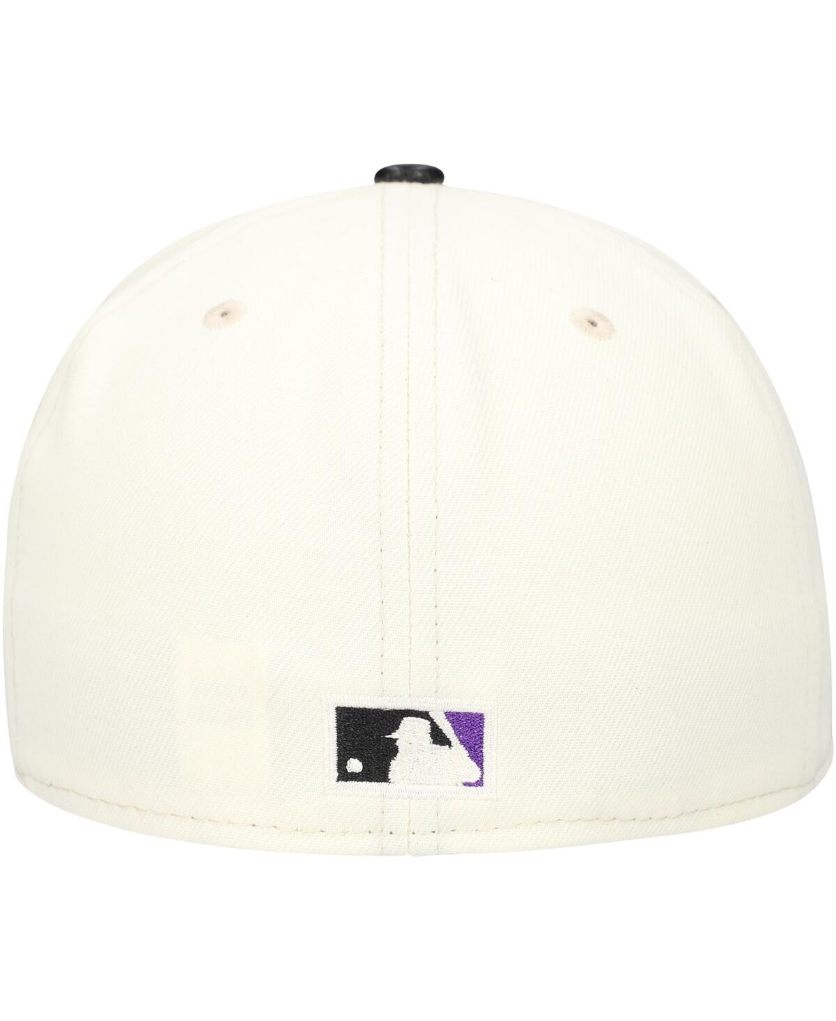 New Era Men's Cream Tampa Bay Rays Game Night Leather Visor 59fifty Fitted Hat In Cream