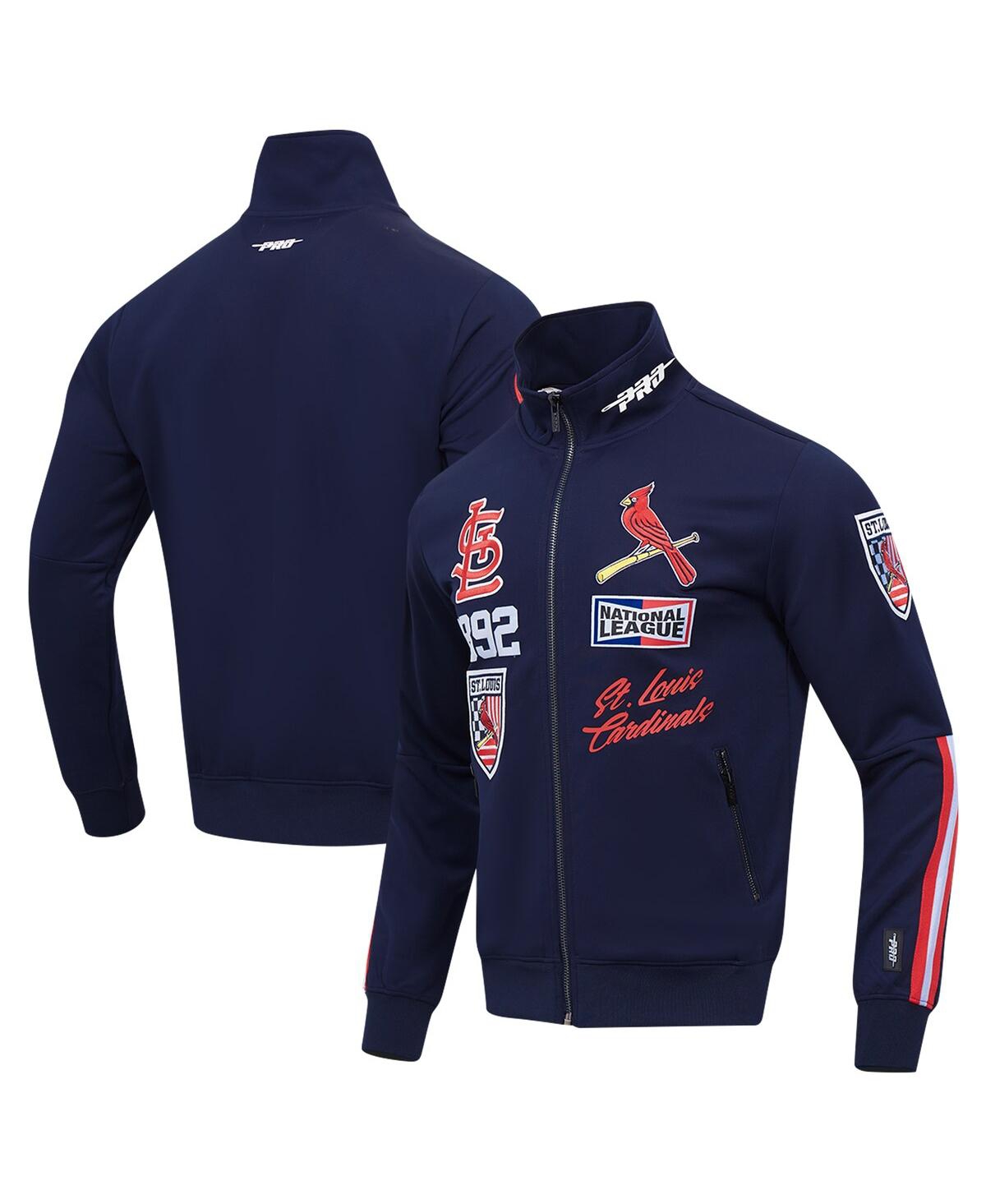 Men's Navy St. Louis Cardinals Fast Lane Full-Zip Track Jacket - Navy