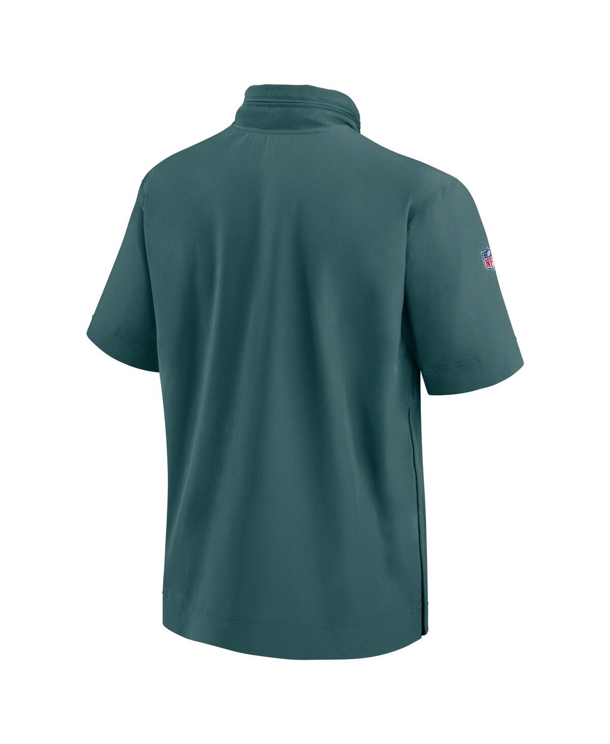 Nike Men's MidnightPhiladelphia Eagles 2024 Sideline Coach Short Sleeve Half-Zip Hoodie Jacket - Green, Black