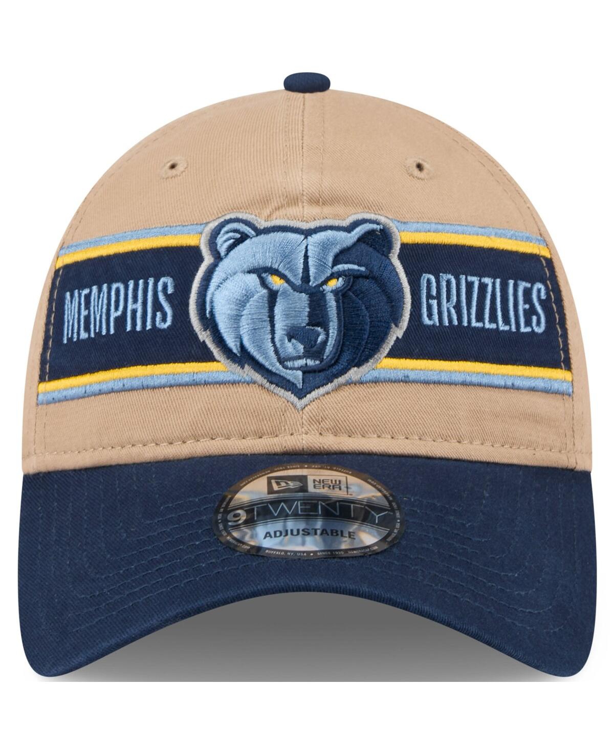 NEW ERA MEN'S TAN/NAVY MEMPHIS GRIZZLIES 2024 NBA DRAFT 9TWENTY ADJUSTABLE HAT 