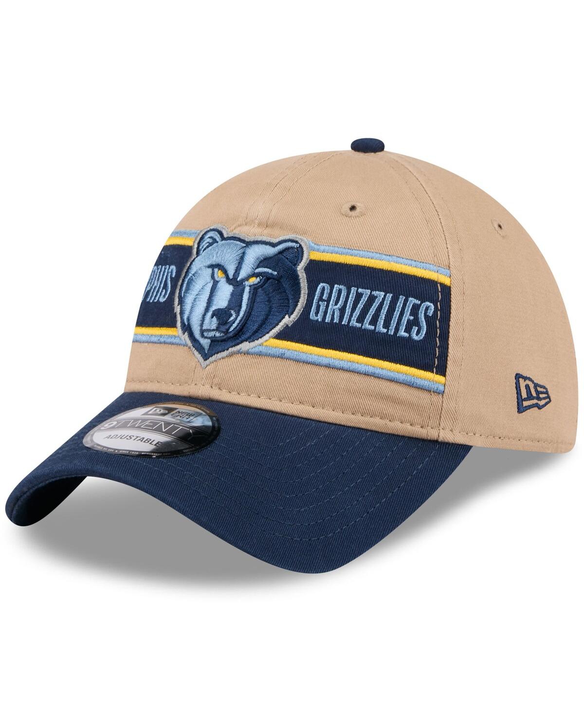 NEW ERA MEN'S TAN/NAVY MEMPHIS GRIZZLIES 2024 NBA DRAFT 9TWENTY ADJUSTABLE HAT 