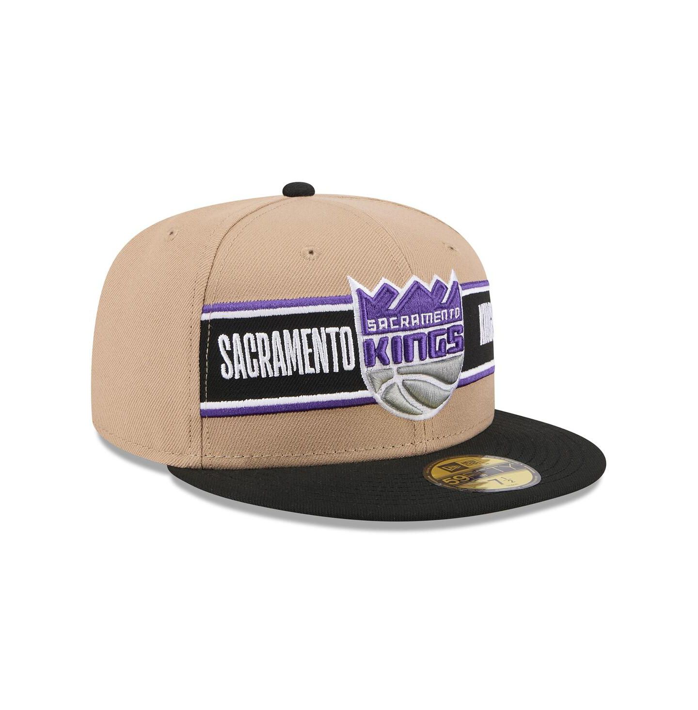 Мужская кепка New Era Tan/Black Sacramento Kings 2024 NBA Draft 59FIFTY Fitted Hat — фото 4