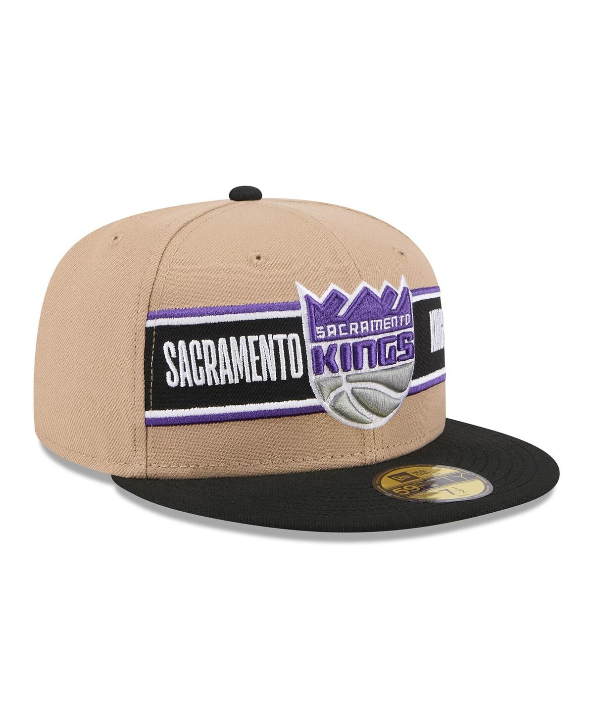 New Era Men'sBlack Sacramento Kings 2024 Nba Draft 59FIFTY Fitted Hat - Tan, Black