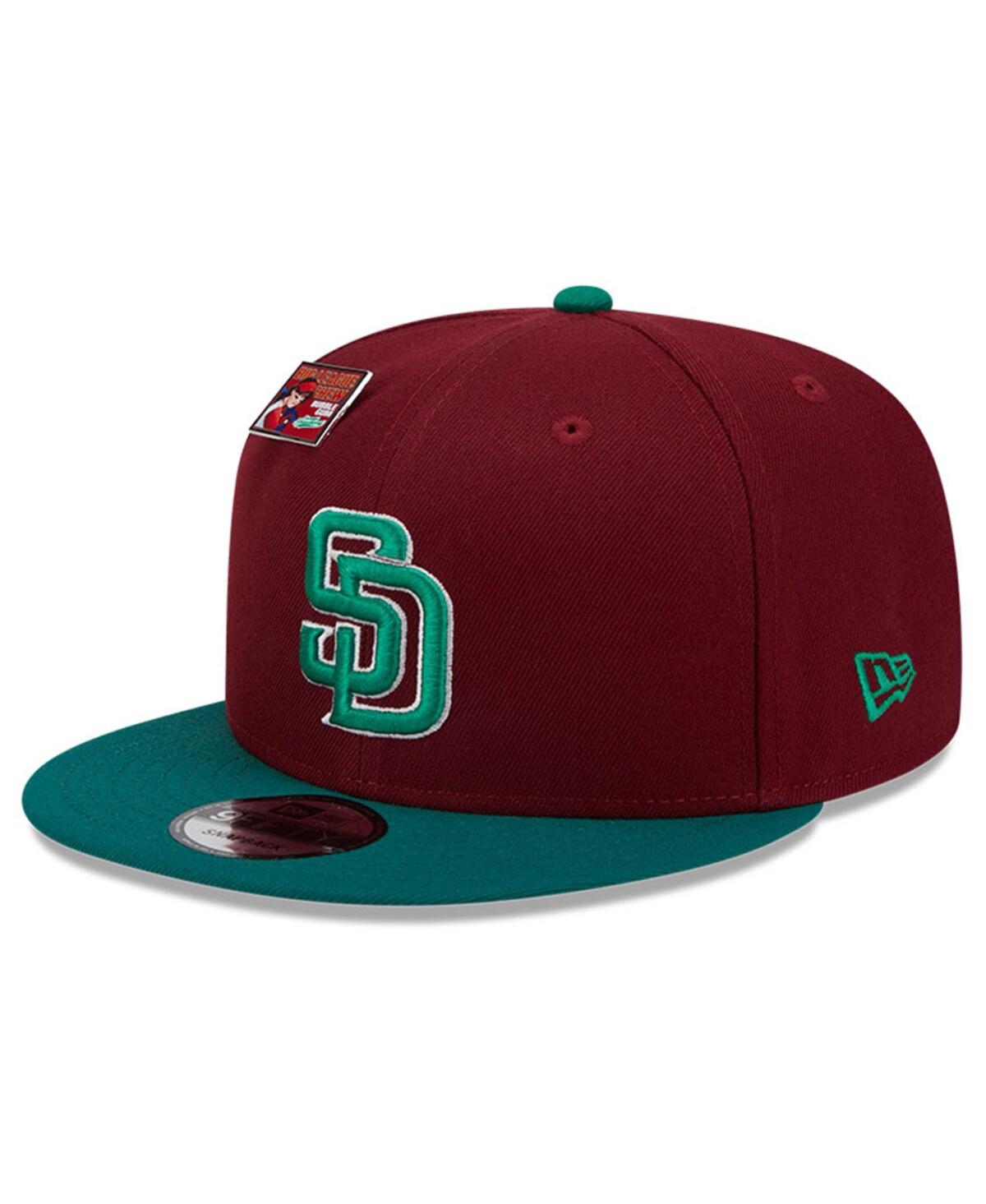 New Era Men'sGreen San Diego Padres Strawberry Big League Chew Flavor Pack 9FIFTY Snapback Hat - Cardinal, Green