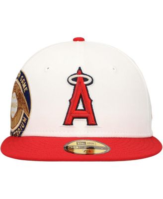 Men's White/Red Los Angeles Angels Major Sidepatch 59FIFTY Fitted Hat