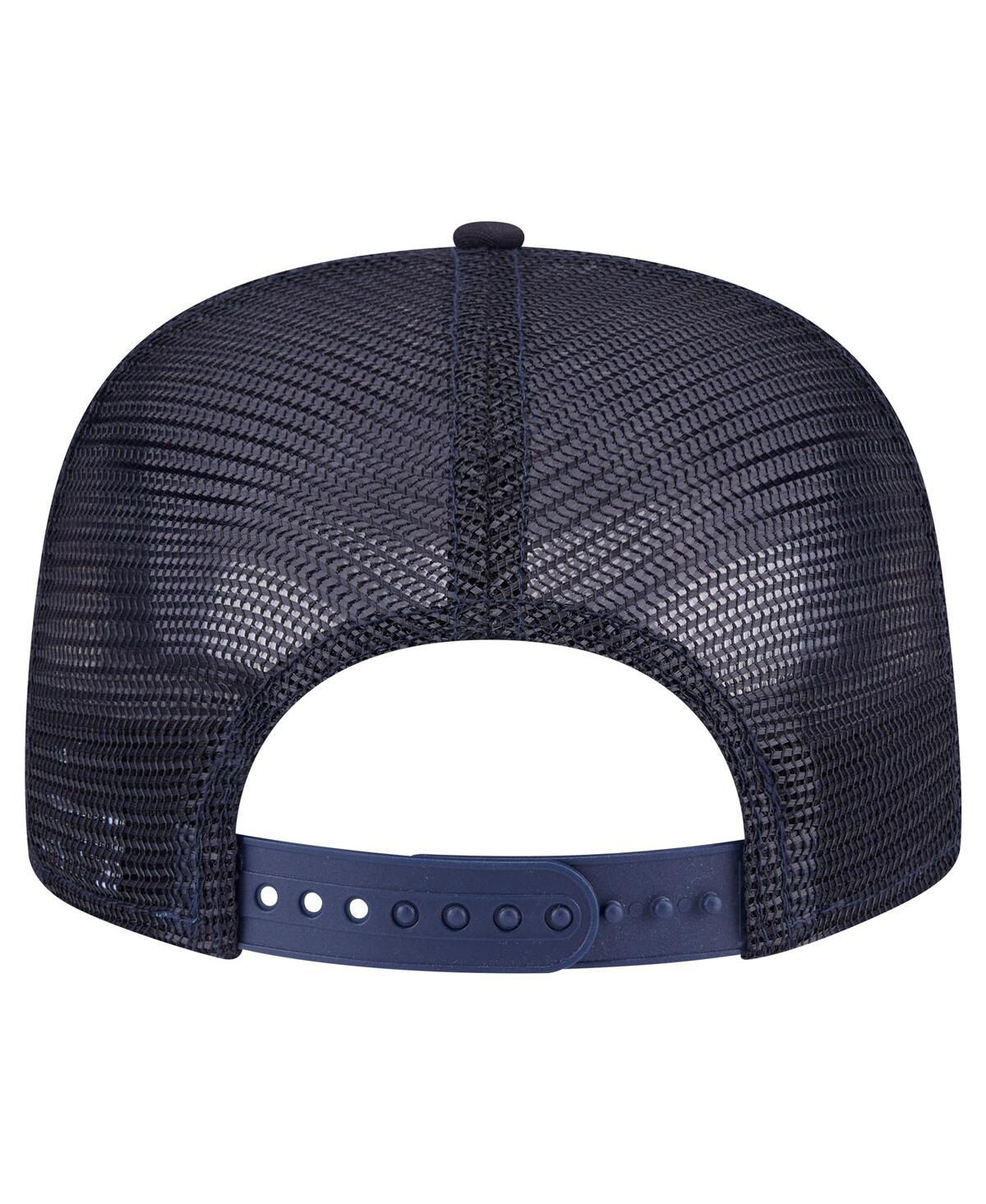 New Era Men's Navy Seattle Mariners Seeing Diamonds A-frame Trucker 9fifty Snapback Hat In Navy