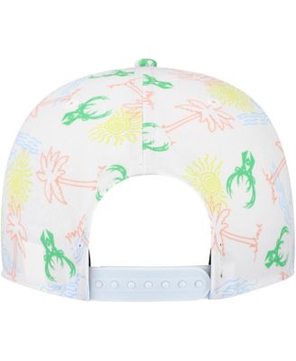 Men's White Milwaukee Bucks Palm Trees and Waves Golfer Adjustable Hat