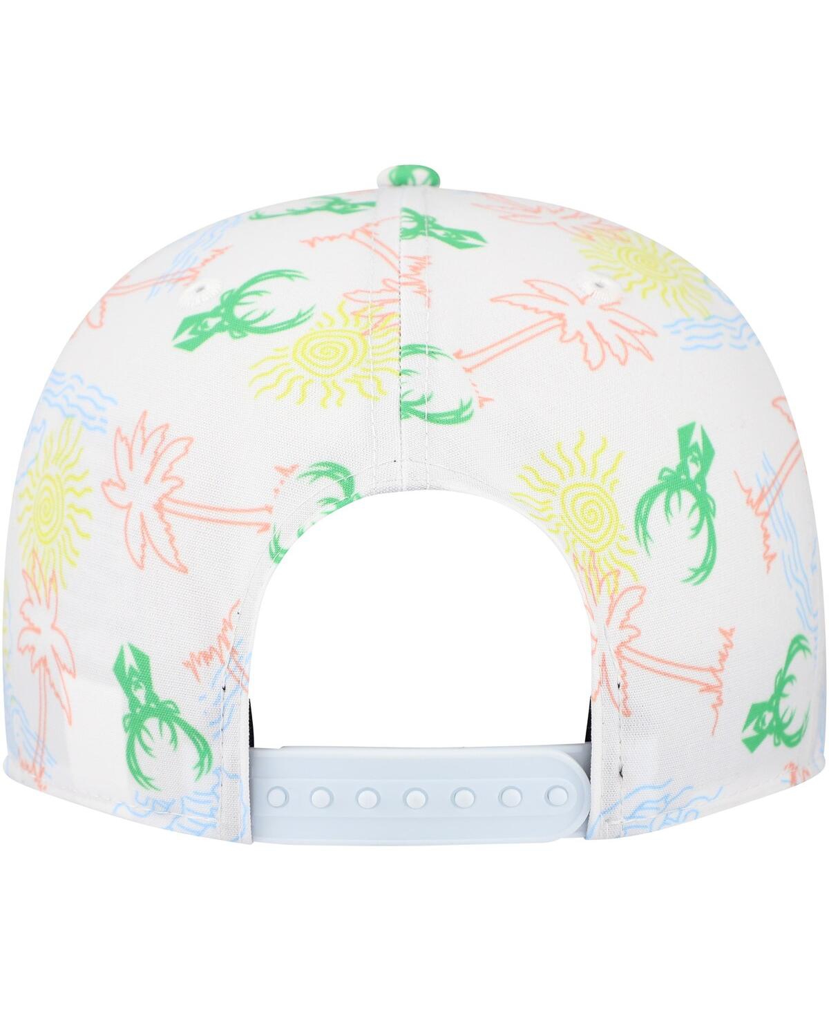 New Era Men's White Milwaukee Bucks Palm Trees And Waves Golfer Adjustable Hat In White