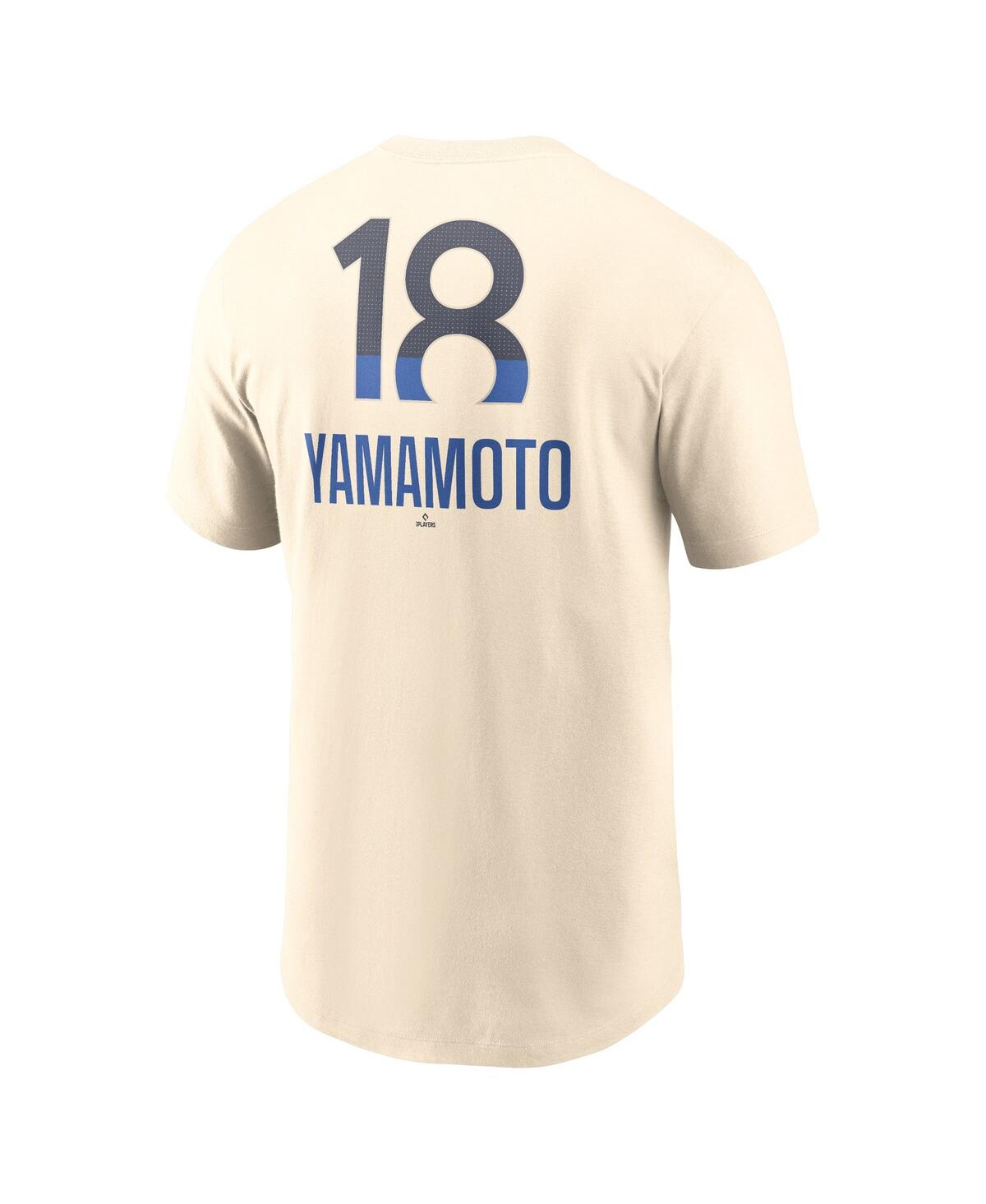 Nike Men's Yoshinobu YamamotoLos Angeles Dodgers 2024 City Connect Fuse Name Number T-Shirt - Cream