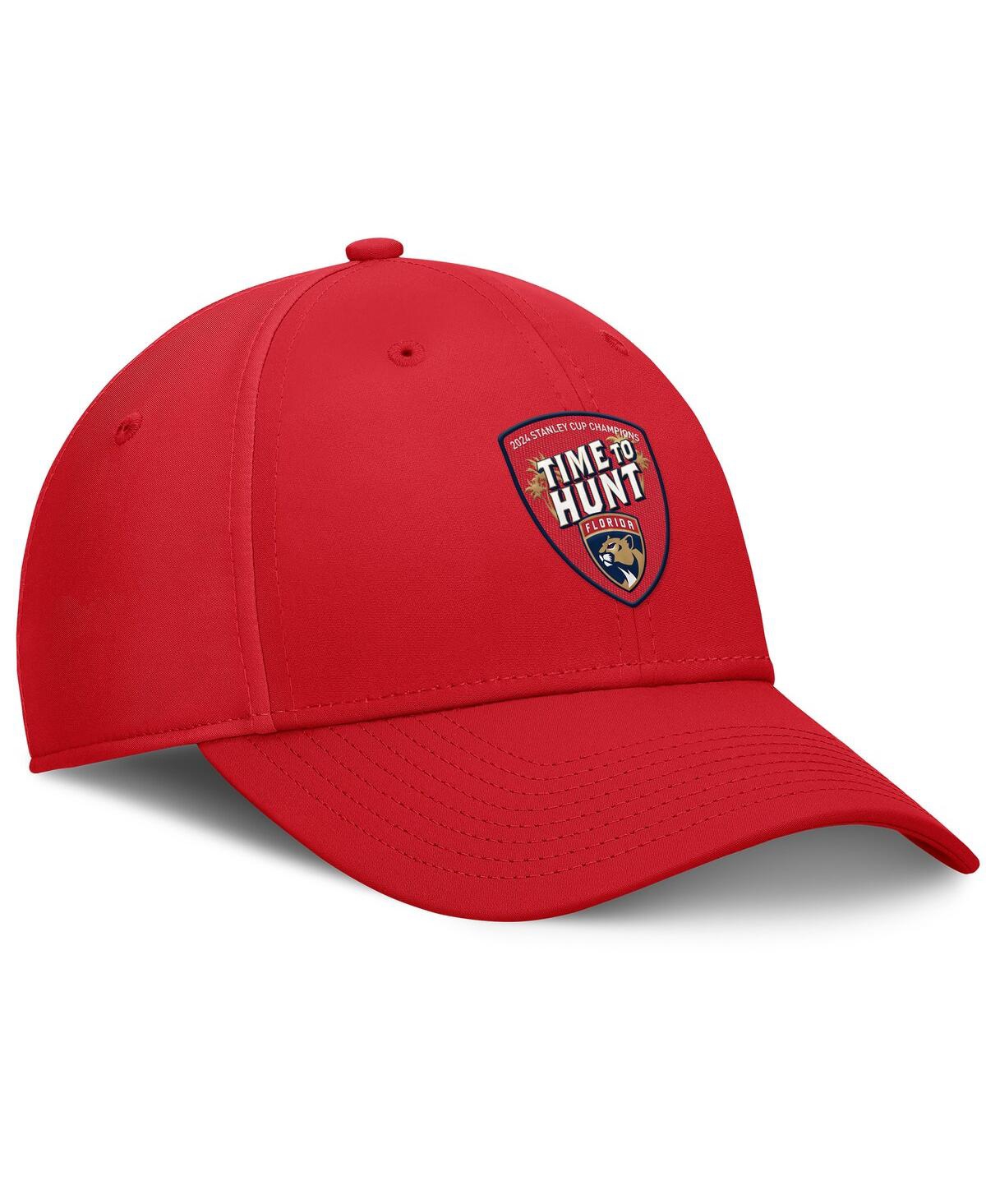 Fanatics Men'sFlorida Panthers 2024 Stanley Cup Champions Hometown Slogan Flex Hat - Red