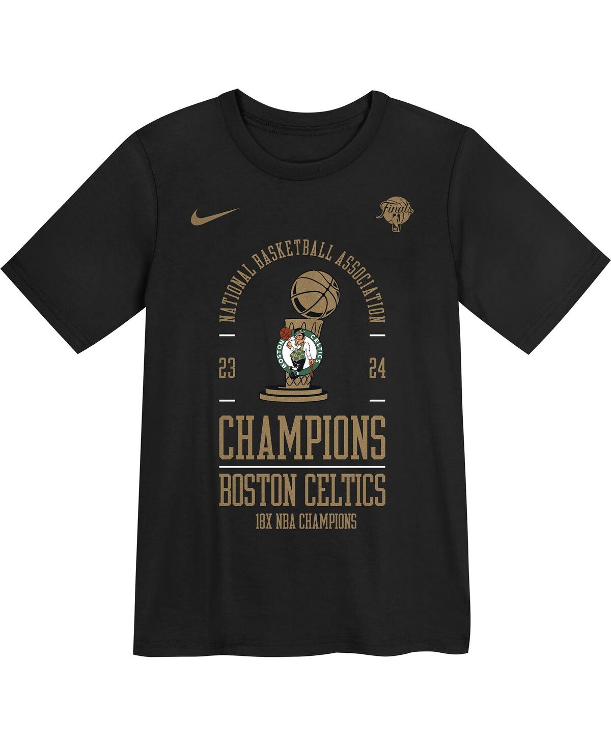 Nike Preschool Black Boston Celtics 18-time Nba Finals Champions Locker Room T-shirt In Black