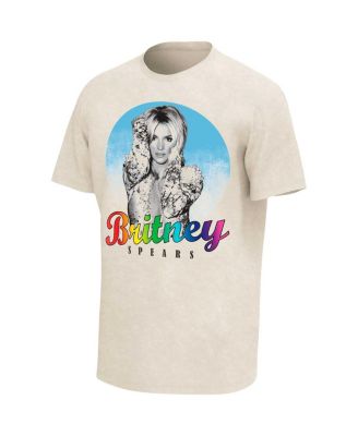Men's Oatmeal Britney Spears Rainbow Logo Washed T-Shirt
