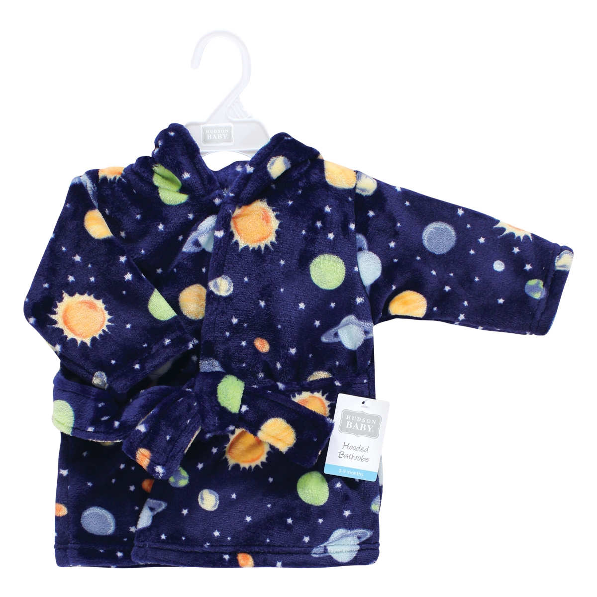 Hudson Baby Baby Boys Unisex Baby h Animal Face Bathrobe, Months - Solar system