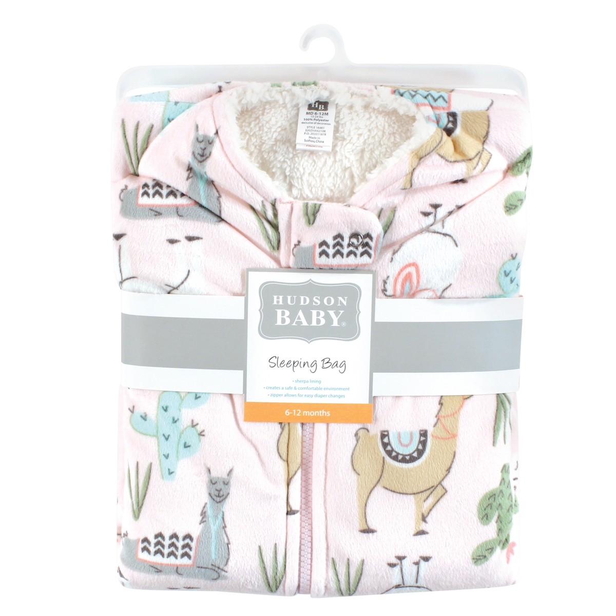 Hudson Baby Baby Girls Mink with Faux Shearling Inner Sleeping Bag, Sack, Blanket,- Llama