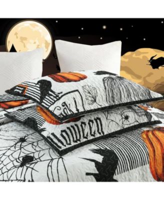 3 Pcs Halloween Themed Quilt Bedspread Set King